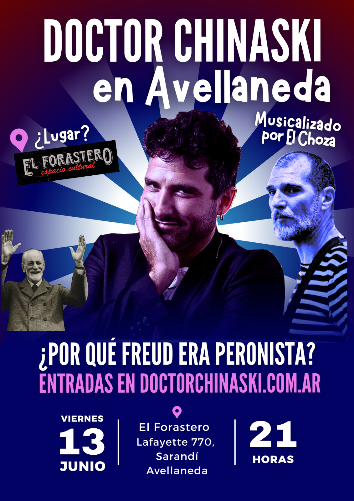 Doctor Chinaski en Avellaneda: HAY LUGAR, cambio la ticketera.